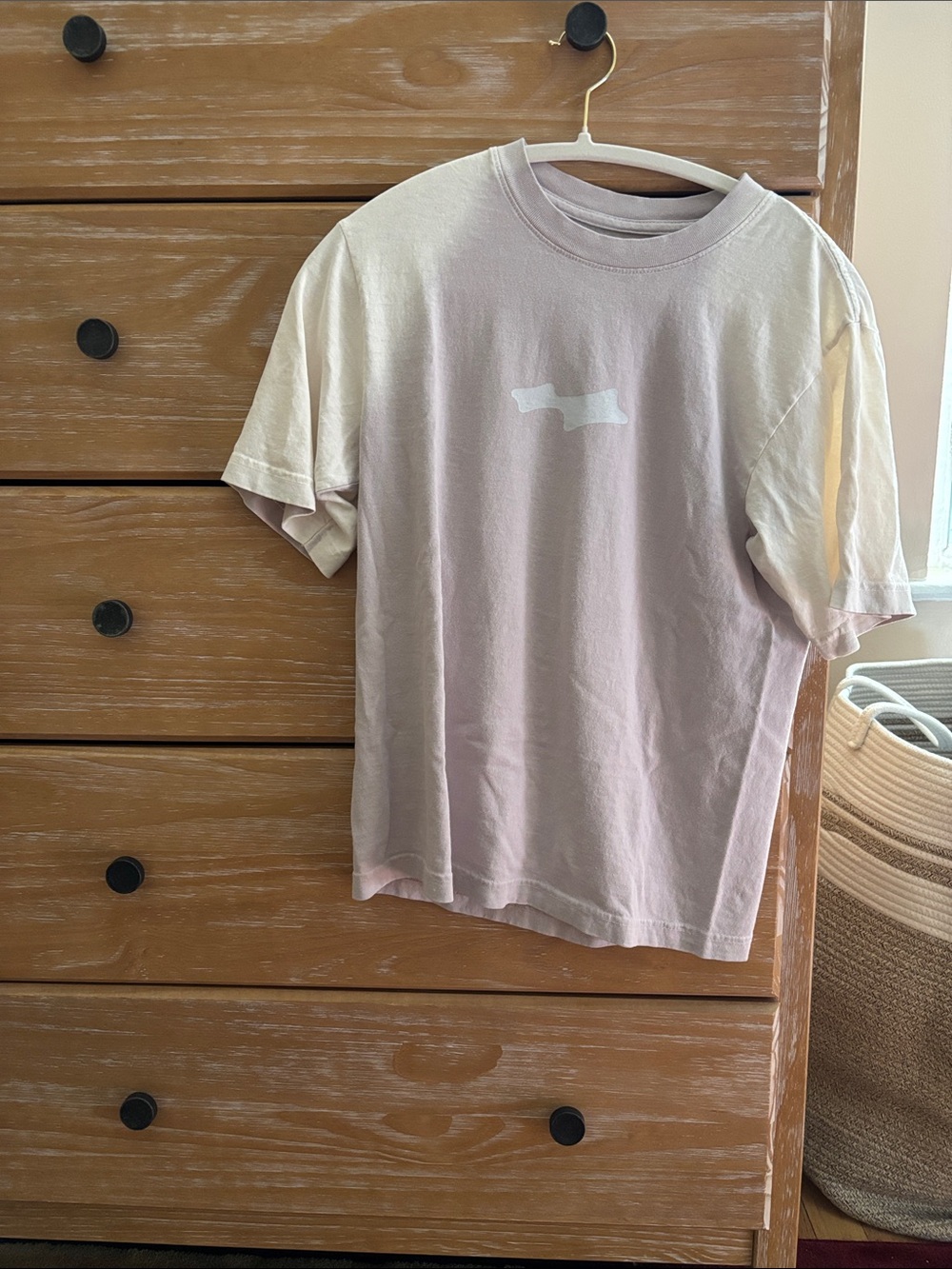 SKYLRK Crewneck T-Shirt in Light Purple and Cream